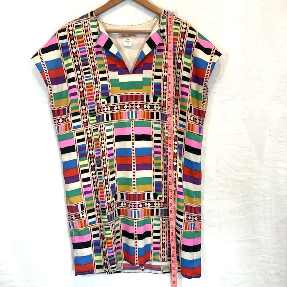 Mara Hoffman Dress Tunic Riser Rainbow Lined Geometric Colorful Bright M - Picture 9 of 10